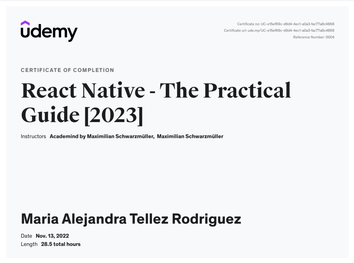 React Native The Practical Guide [2023] Alejandra Tellez